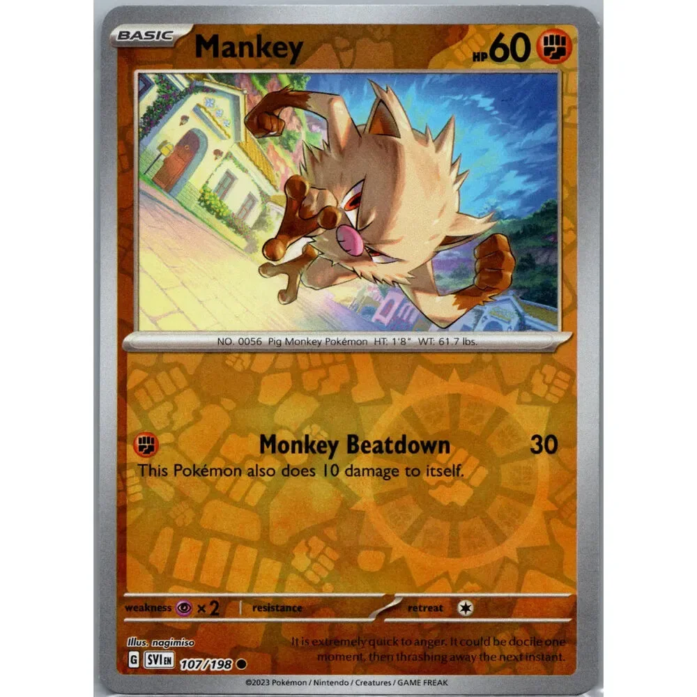 Scarlet and Violet Scarlet & Violet Reverse Holo 107 Mankey